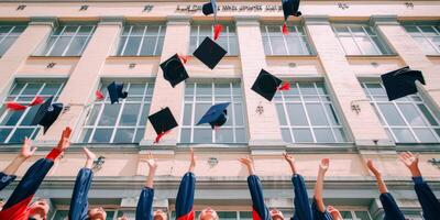 AI generated Graduates Throwing Caps in Celebration photo