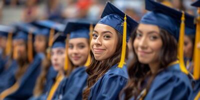 AI generated Group of Women in Graduation Caps and Gowns photo