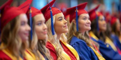 AI generated Group of Women in Graduation Caps and Gowns photo