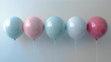 AI generated Row of Balloons With Happy Birthday Text photo