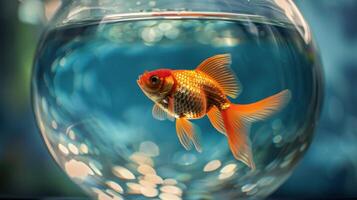 AI generated Goldfish Swimming in a Bowl photo