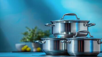 AI generated Group of Pots and Pans on Table photo