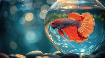 AI generated Goldfish Swimming in a Bowl photo