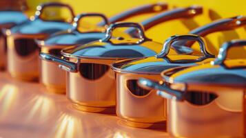 AI generated Group of Pots and Pans on Table photo