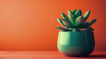 AI generated Small Potted Plant on Table photo