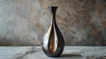 AI generated Silver Vase on Table photo