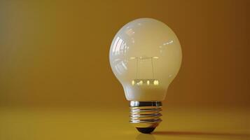 AI generated White Light Bulb on Table photo