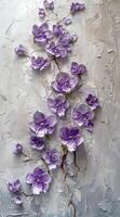 AI generated an oil painting of purple flowers is included photo