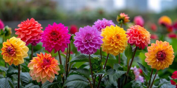 ai generado racimo de flores en un campo foto