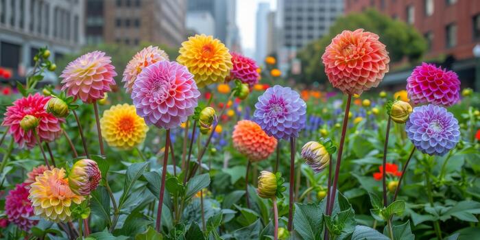 ai generado racimo de flores en un campo foto