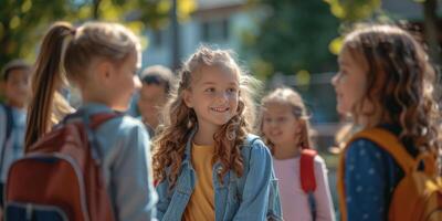 AI generated Group of Young Girls Standing Together photo