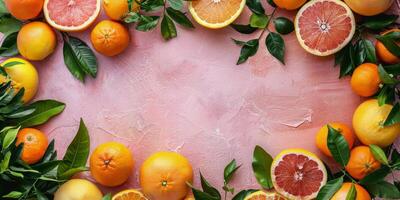 AI generated Assorted Citrus Fruits Arranged on a Table photo