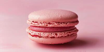 AI generated Three Pink Macaroons Stacked on Top photo