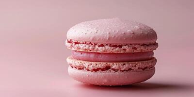 AI generated Pink Macaroon on Pink Surface photo