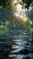 AI generated Rain Falling on Water photo