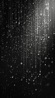 ai generado lluvia que cae abajo en un negro antecedentes foto