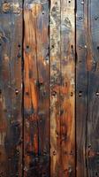 AI generated Close Up of a Wooden Fence With Rivets photo