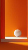 AI generated White Ball on Shelf photo