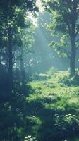AI generated Dense Green Forest Filled With Trees photo