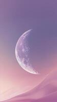 AI generated Purple Sky With Half Moon photo