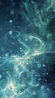 AI generated Blue and Green Background With Bubbles photo