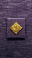 AI generated Purple Wall With Gold Square photo