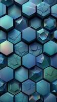 ai generado azul hexagonal antecedentes con hexagonal losas foto