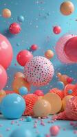 AI generated Bunch of Balloons Floating in the Air photo
