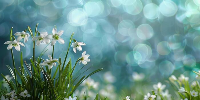 AI generated Assorted Flowers Scattered in Grass photo