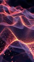 AI generated Golden Wave of Light on Black Background photo