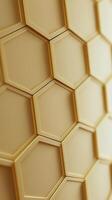 AI generated Close Up of a Wall Made of Hexagonal Tiles photo