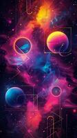 AI generated Colorful Abstract Background With Various Shapes photo