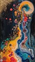 AI generated Colorful Abstract Painting With Various Shapes photo
