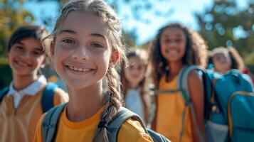 AI generated Group of Young Girls Standing Together photo