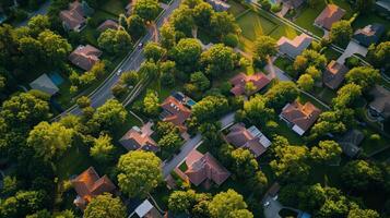 aéreo ver de residencial barrio foto