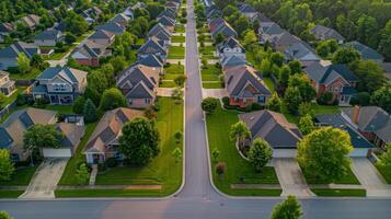 Aerial View of Residential Neighborhood photo