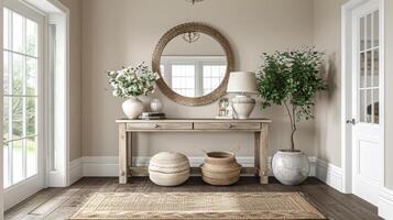 Table With Vases and Mirror photo