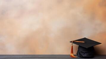 Graduation Cap and Tassel on Table photo