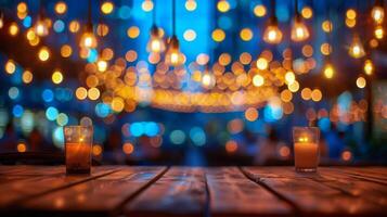 Hanging Lights Adorn Tree Branches photo