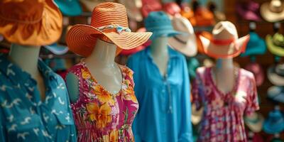 mujeres camisa desplegado en maniquí en Al por menor Tienda foto