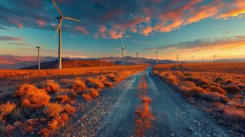 molinos de viento en un colina foto