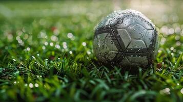 Green Grass Field With White Line photo