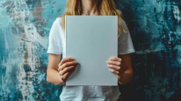 Woman Holding White Sheet of Paper photo