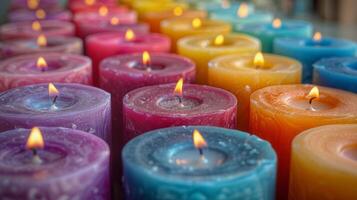 Array of Colorful Candles photo