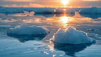 Floating Icebergs in a Water Body photo