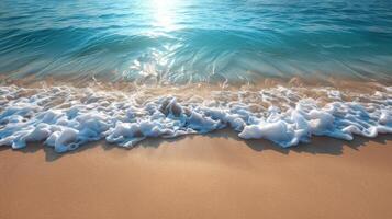 Close Up of a Wave Breaking on a Beach photo