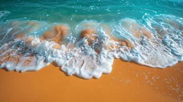 Beach With Waves Rolling In photo