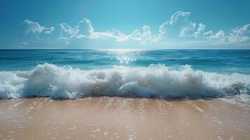 Beach With Waves Rolling In photo