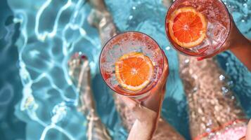 Two Glasses on Table photo