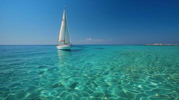 Sailboat Floating on Top of a Body of Water photo